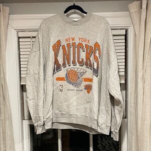 Abercrombie & Fitch Gray Knicks Crewneck Sweater